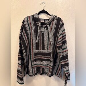 Striped Multicolor Mexican Blanket Hoodie